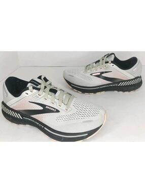 Brooks Shoes Women 6.5 White Black Adrenaline GTS 22 Running Sneaker 1203531B035